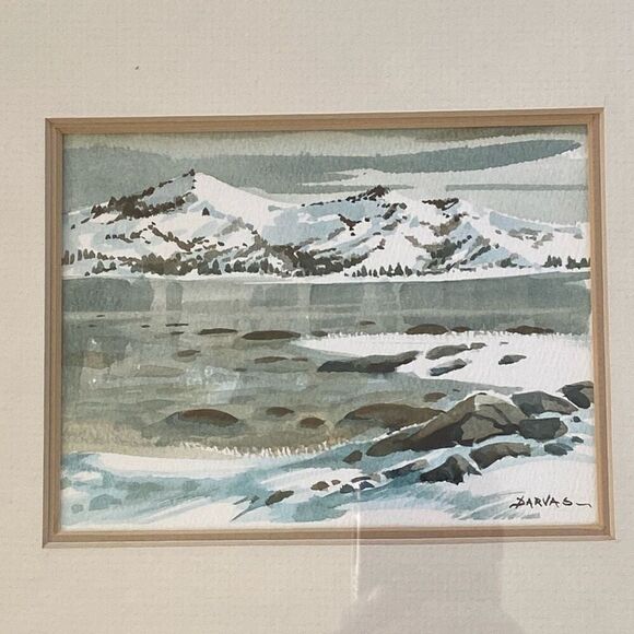 Endre Peter Darvas 10x11 Original Signed Watercolor Art Framed Matted Landscape - Picture 4 of 11